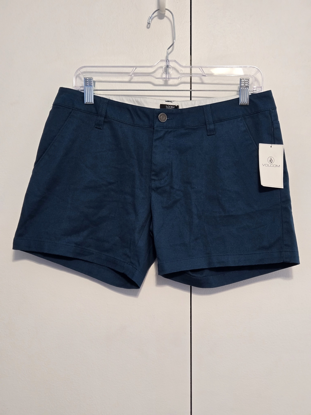Volcom Frochickie 5" Shorts Size 7 Blue Stretch Chino NWT